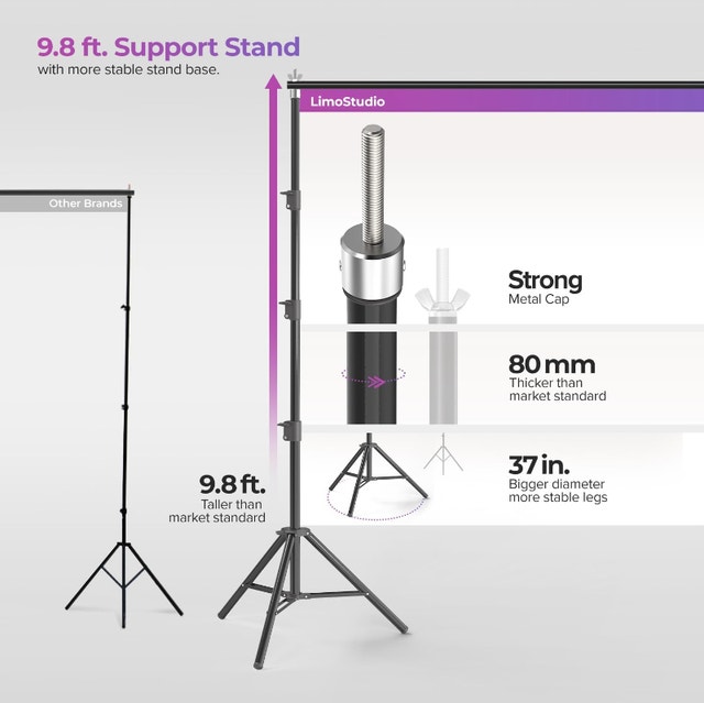 LimoStudio Photo Studio Backdrop Stand 10'x9.4' - photo 2