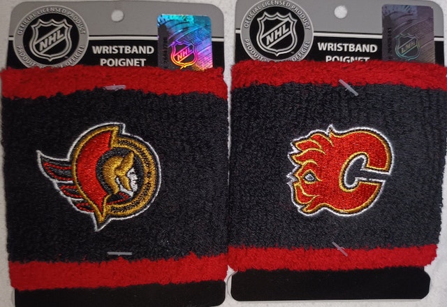 NEW NHL Team Licensed Wristbands Calgary Flames Ottawa Senators