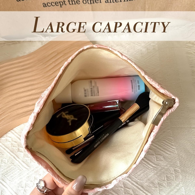 3 Pink Floral Large Makeup Cosmetic Bags - photo 5