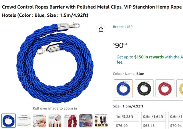 NEW Crowd Control Barrier Clip Ropes