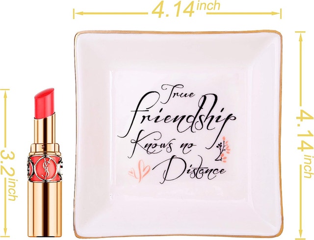 True Friendship Knows No Distance Pink Decorative Plate - photo 4