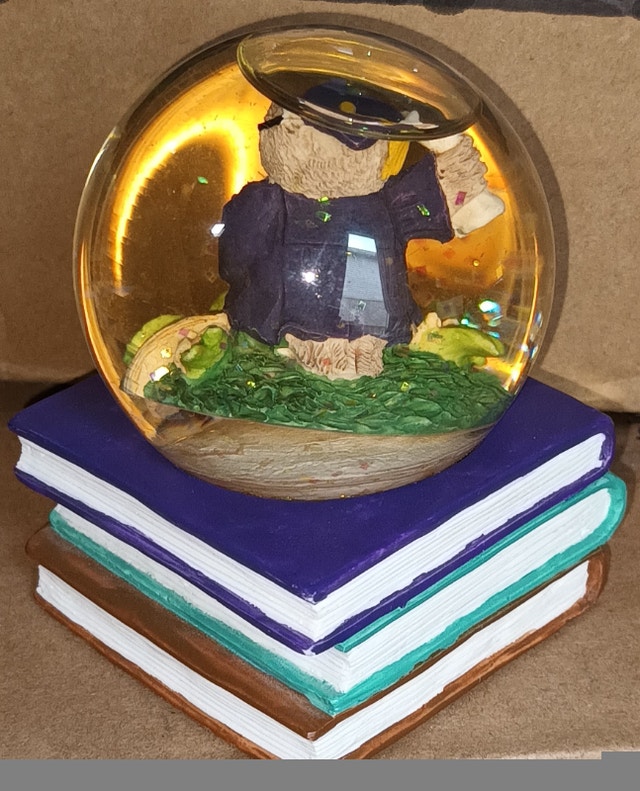 San Francisco Musical Box Owl Graduation Diploma Snow Globe - photo 3