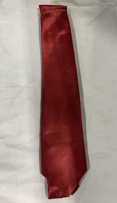 NEW 4 Men's Satin Solid Burgundy Ties - photo 3