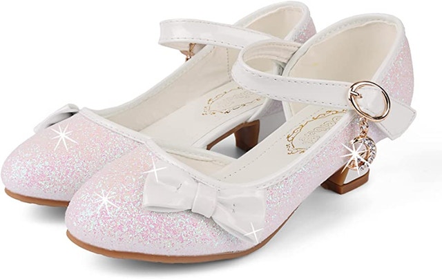 NEW OVEKOS Girls Sequins Bows High Heel Shoes Size 33/34 (US 2/2 - photo 2