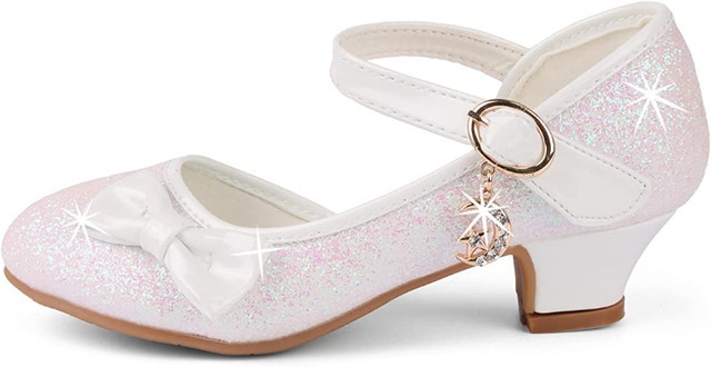 NEW OVEKOS Girls Sequins Bows High Heel Shoes Size 33/34 (US 2/2 - photo 4