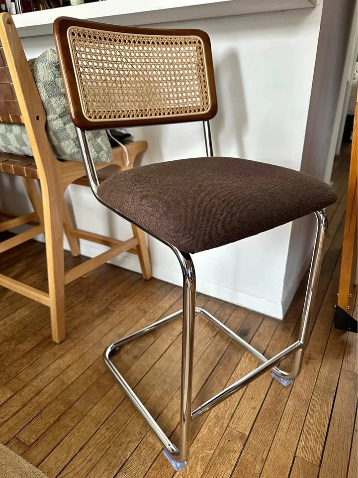 Mid Century Modern Cane Counter Stool – Cesca Style Rattan Bar S