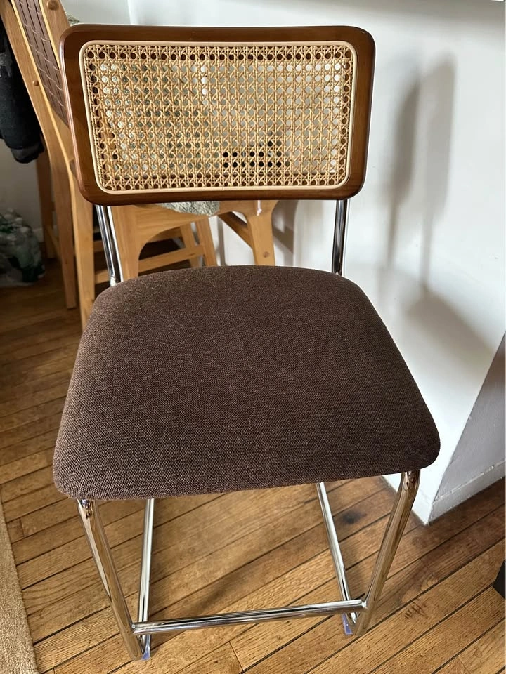 Mid Century Modern Cane Counter Stool – Cesca Style Rattan Bar S - photo 2