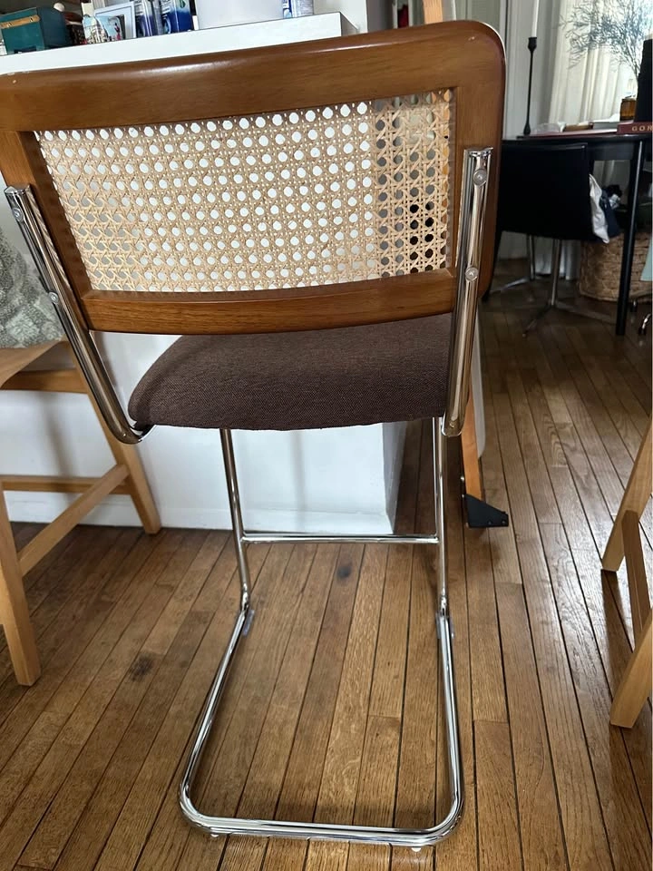 Mid Century Modern Cane Counter Stool – Cesca Style Rattan Bar S - photo 4