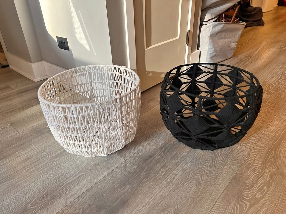$25 each, 2 boho rope baskets