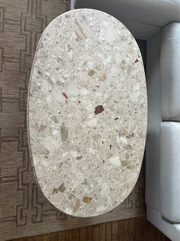 Antique Oval Marble Top Coffee Table - Custom Made Italy - photo 2