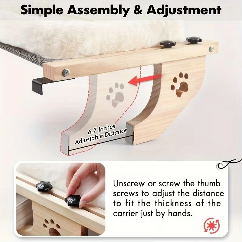 Adjustable Indoor Cat Hammock - Cat Window Perch, Log Bed - photo 3