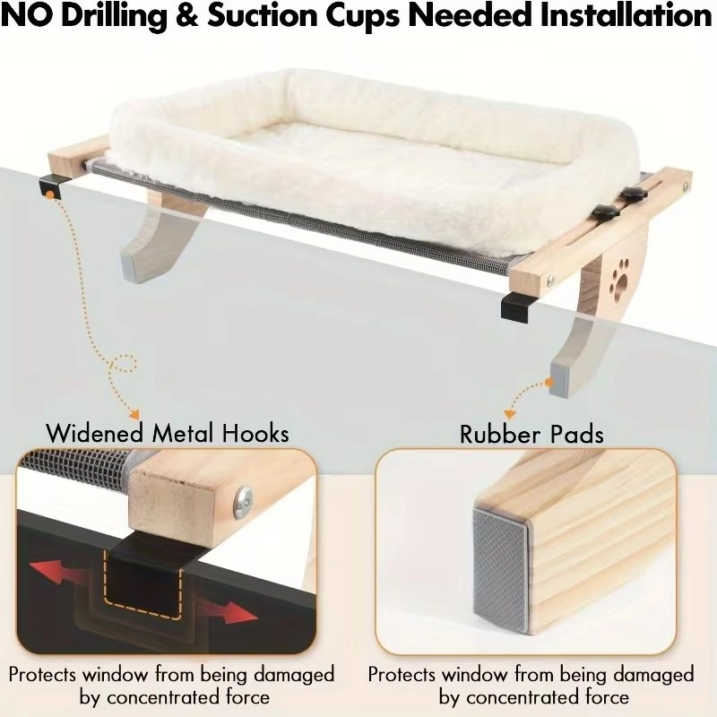 Adjustable Indoor Cat Hammock - Cat Window Perch, Log Bed - photo 5