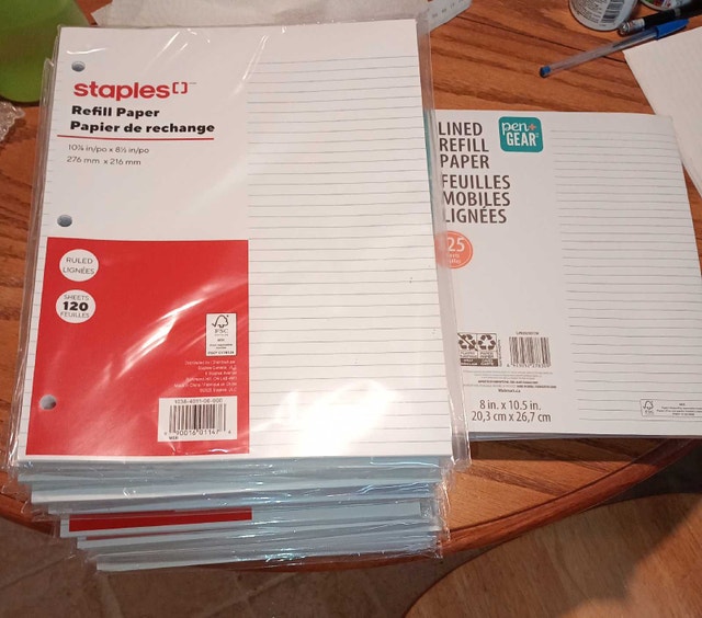 Ruled Refill Paper