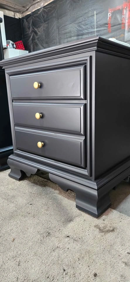 Pair of solid wood black nightstands - photo 2