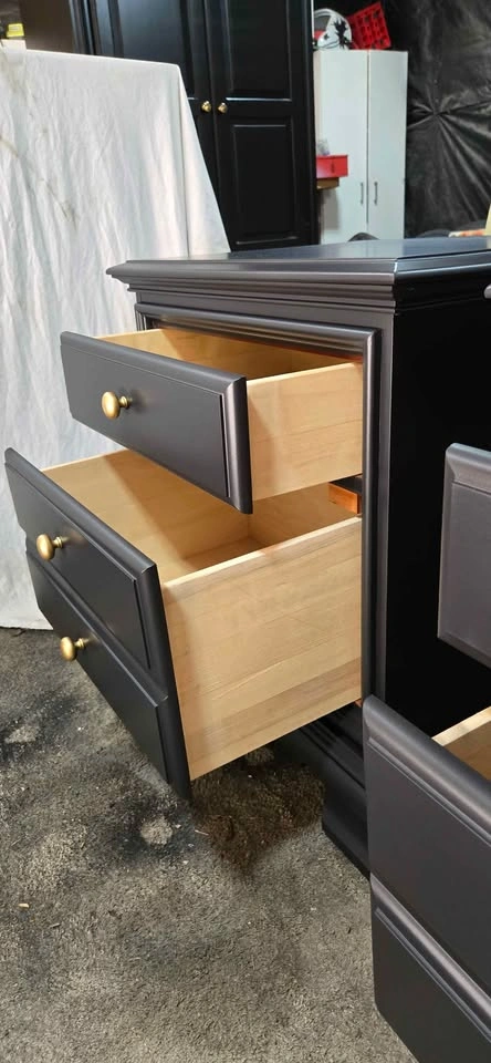 Pair of solid wood black nightstands - photo 5