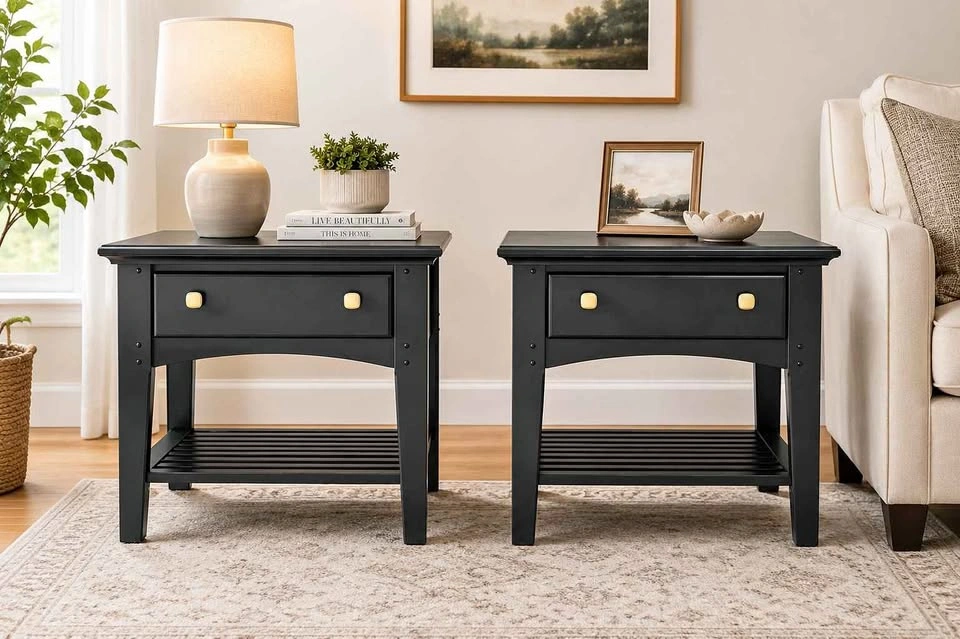 2 black End tables/ Side Tables