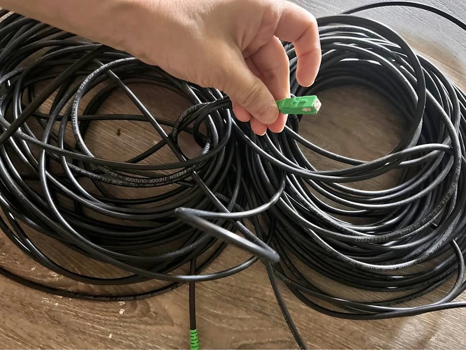 Corning Fiber Optic Drop Cable SC/APC to SC/APC 120FT SMF