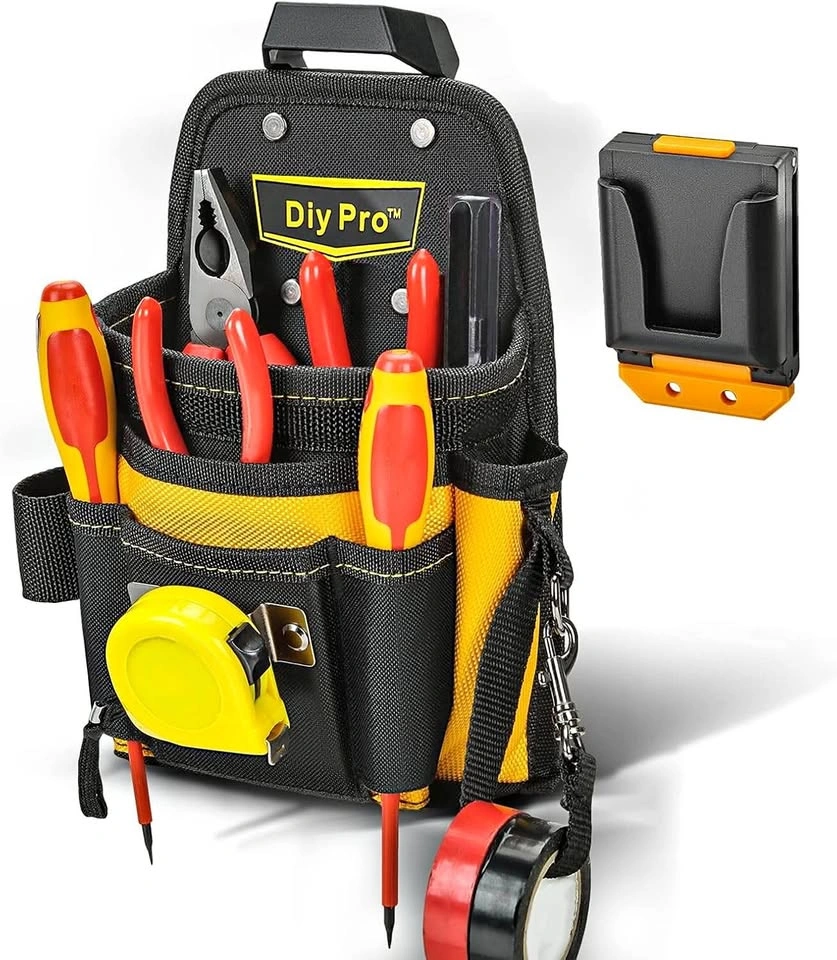 DIYPro Clip-On Tool Belt Pouch - Heavy Duty, Water-Proof