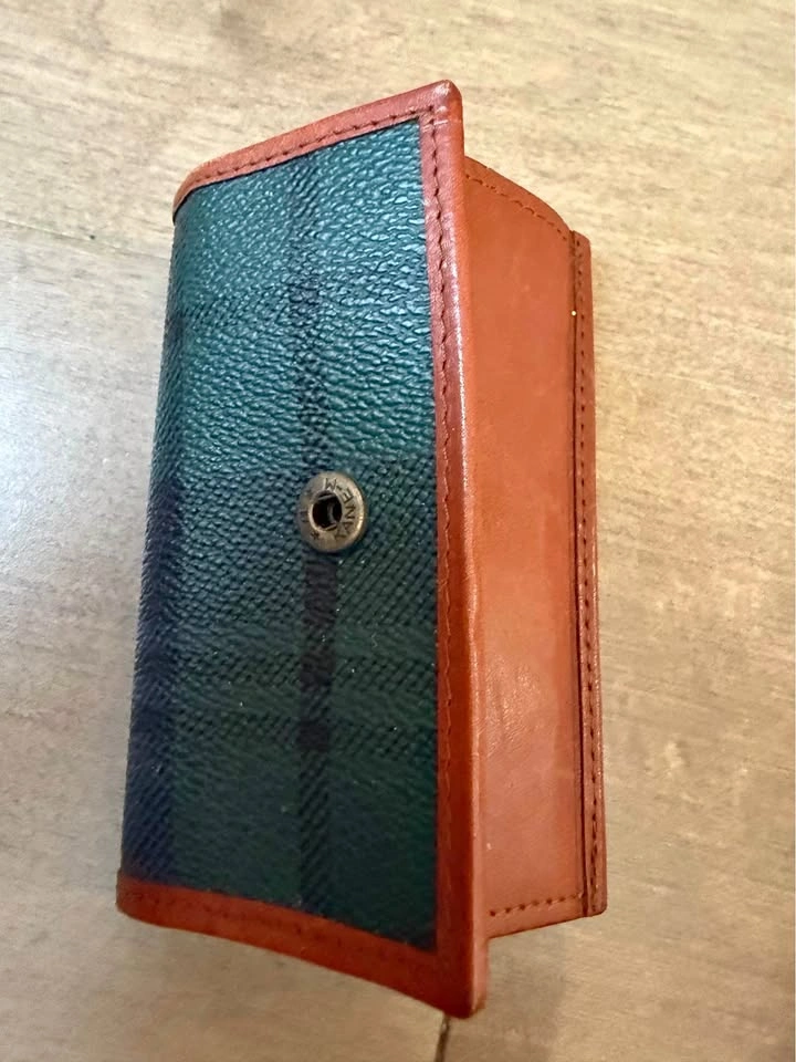 Polo Plaid Leather Key Case