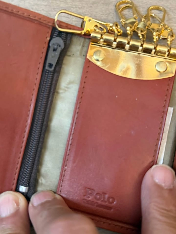 Polo Plaid Leather Key Case - photo 4