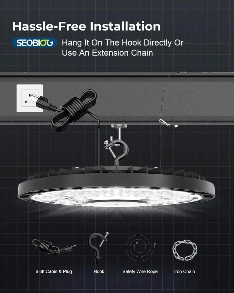 New UFO LED High Bay Light, 150W, 5000K Daylight, 21,000 lm, UL - photo 2