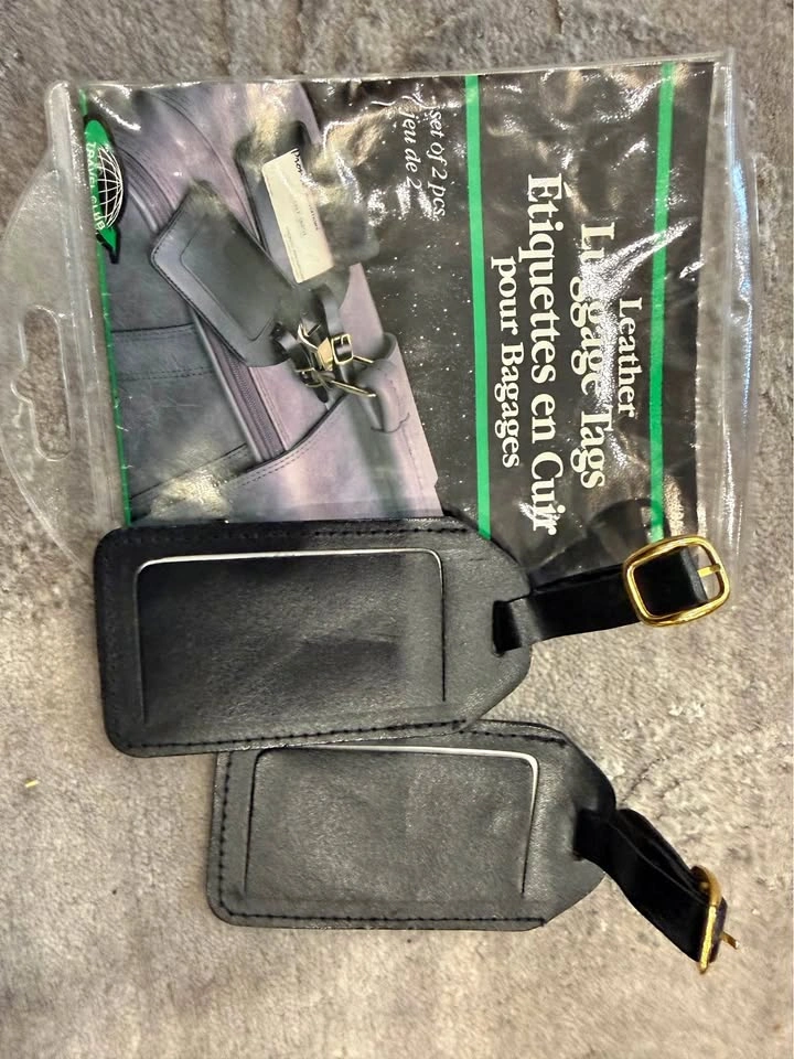 TRAVEL CLUB Leather Luggage Tags set of 2 pcs.