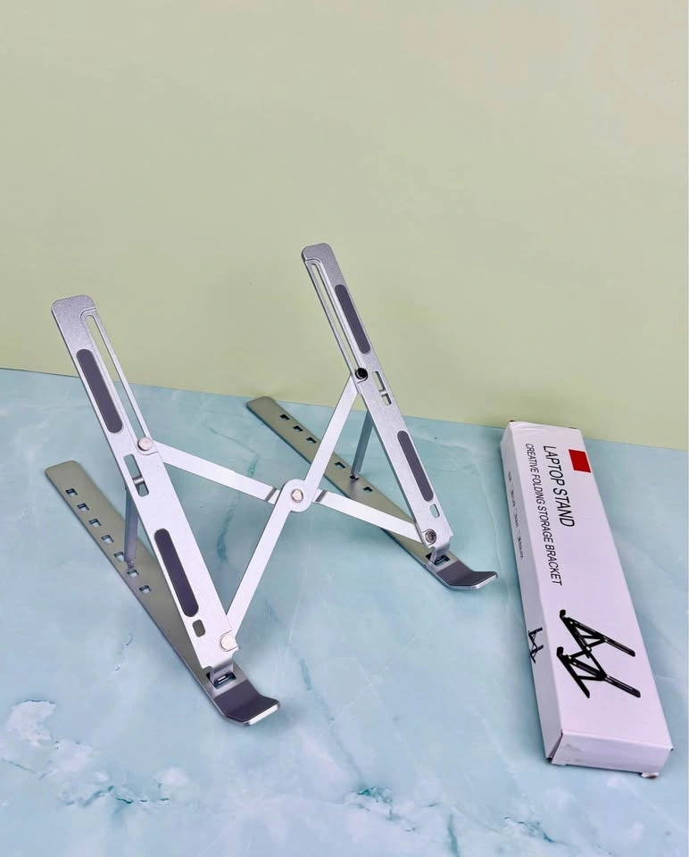 Foldable Aluminum Laptop Stand, Adjustable Height, Non-Slip, Por - photo 3