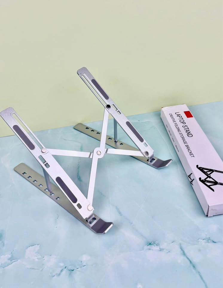 Foldable Aluminum Laptop Stand, Adjustable Height, Non-Slip, Por - photo 4