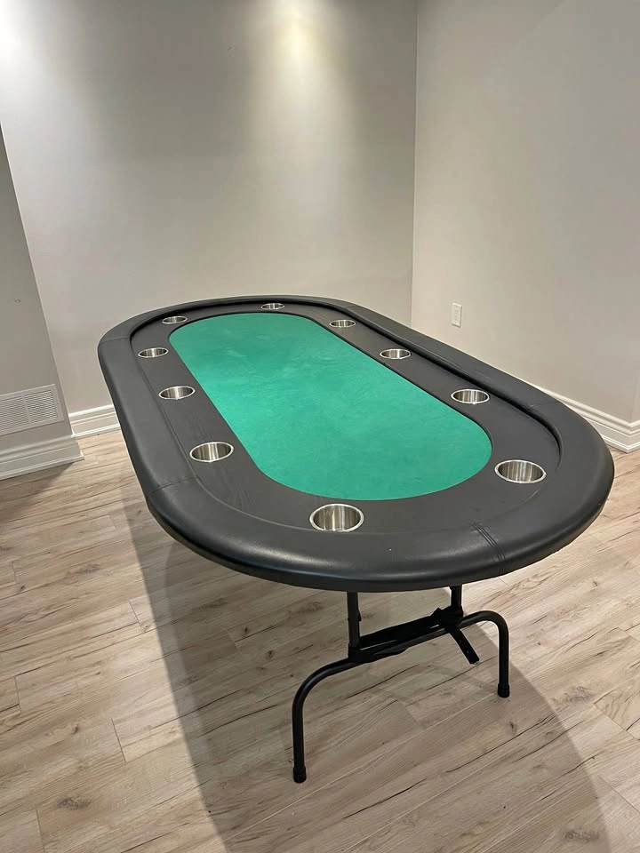 Monaco Series Folding Poker Table - Green Felt / Black Racetrack