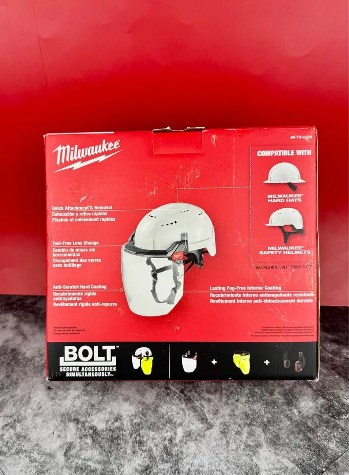 Milwaukee BOLT Clear Full Face Shield, Fog-Free, Anti-Scratch - photo 4