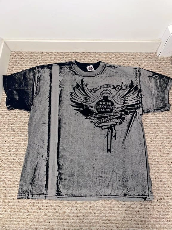 House of Blues Shirt Restaurant All Over Print AOP Black Gray Ro