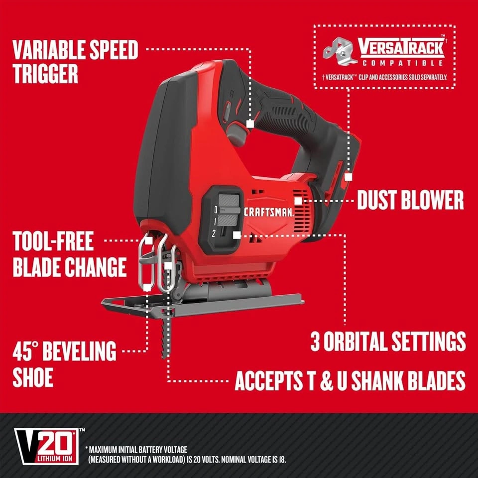 Craftsman V20 Cordless Jigsaw (CMCS600B) - Brand New - photo 2