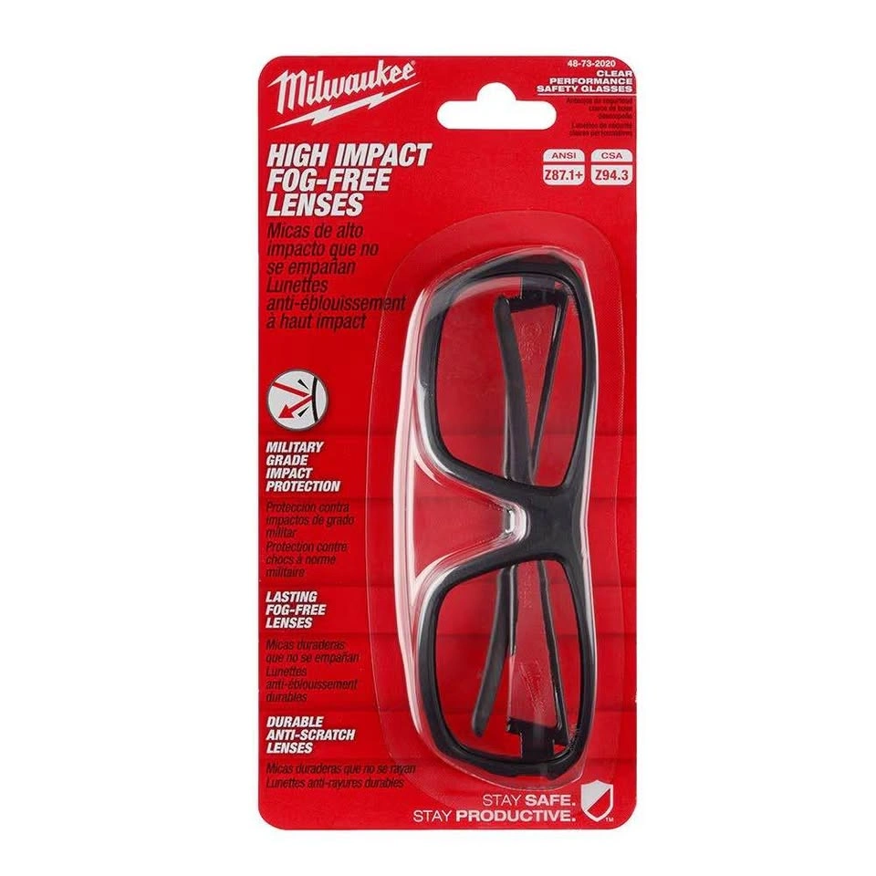 Milwaukee Safety Glasses - Clear Fog-Free, Military Grade - photo 2