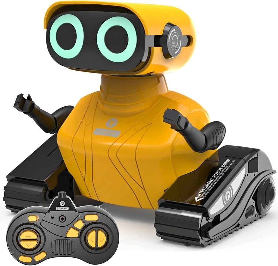 RC Robot Toy, LED Eyes, Dance & Music, Yellow