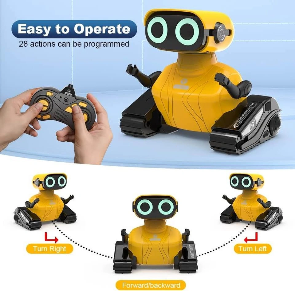 RC Robot Toy, LED Eyes, Dance & Music, Yellow - photo 2