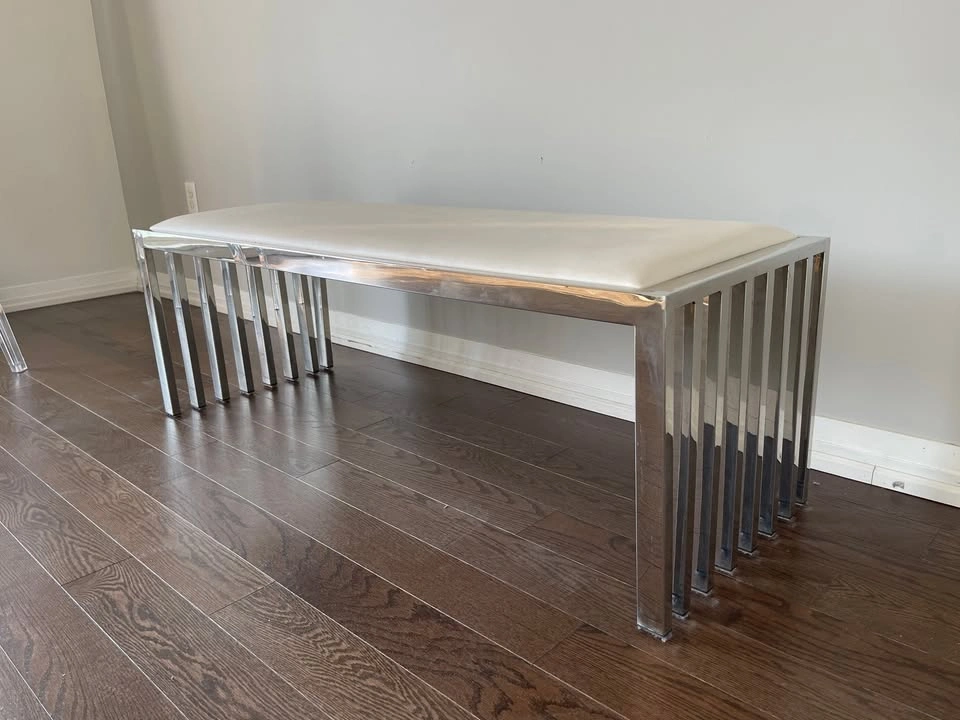Modern Bench with 3 Clear Acrylic Chairs - photo 2