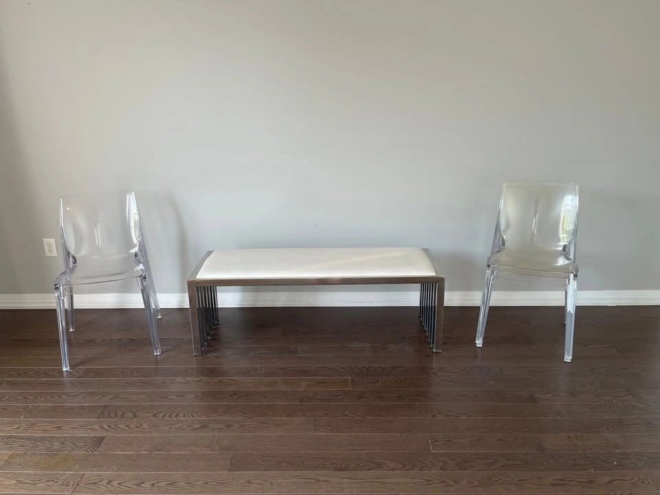 Modern Bench with 3 Clear Acrylic Chairs - photo 5