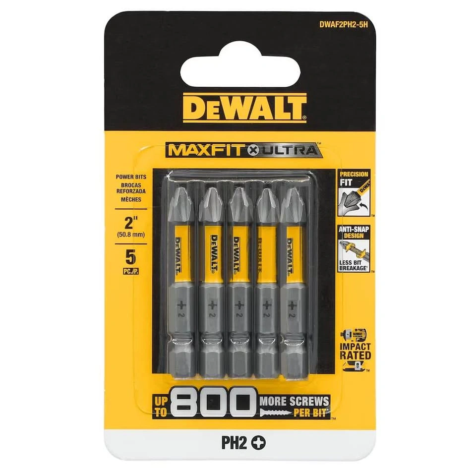 DEWALT MAXFIT ULTRA PH2 Screwdriving Bits, 5-Pack - photo 2
