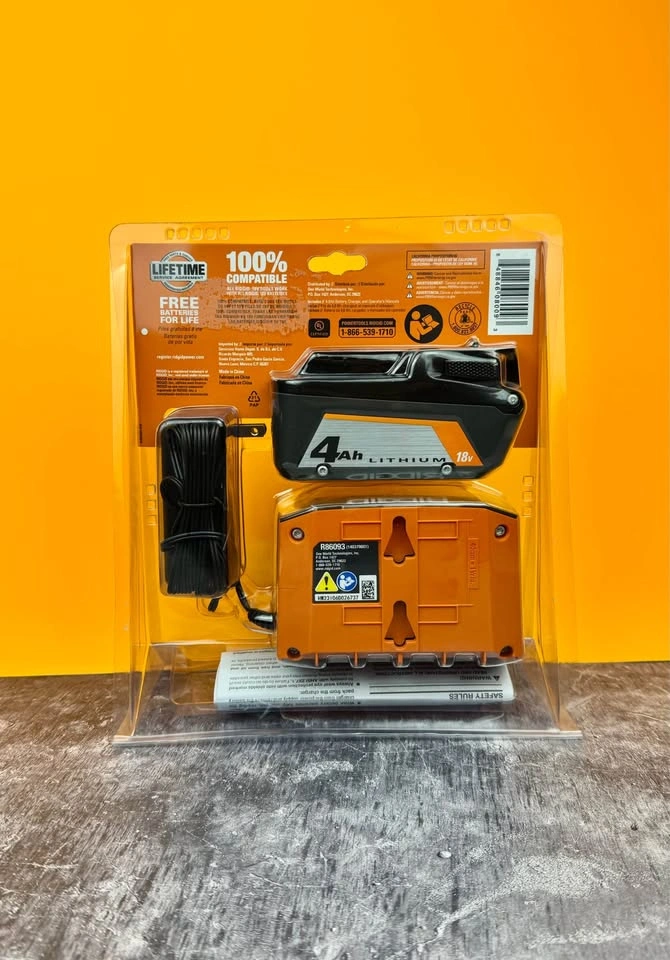 Ridgid 18V 4.0Ah Battery & Charger Kit (AC9304) - photo 4