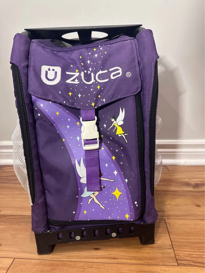 EUC ZUCA Rolling Bag Purple Fairy Skate Dance Gymnastics Travel - photo 3