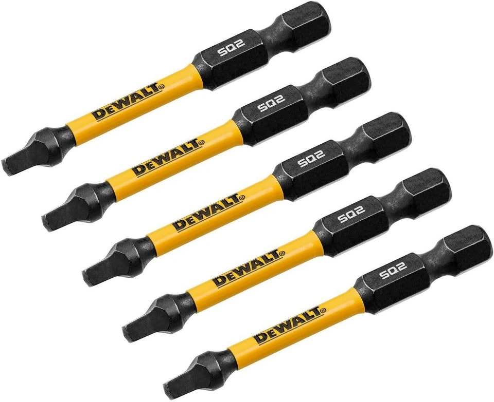 DEWALT FLEXTORQ Square #2 Robertson Impact Bits, 5-Pack, 1/4 x 2 - photo 2