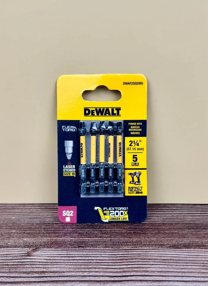 DEWALT FLEXTORQ Square #2 Robertson Impact Bits, 5-Pack, 1/4 x 2 - photo 3