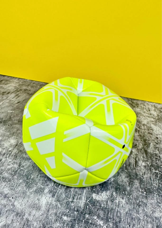 New Soccer Ball Size 4, Neon Yellow and White, Geometric Design