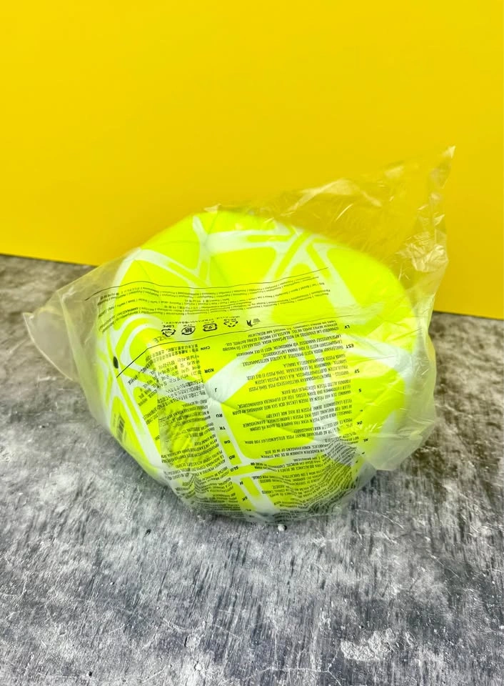 New Soccer Ball Size 4, Neon Yellow and White, Geometric Design - photo 2