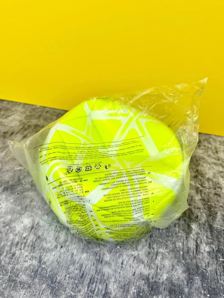 New Soccer Ball Size 4, Neon Yellow and White, Geometric Design - photo 4