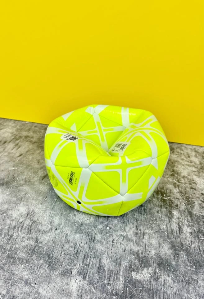 New Soccer Ball Size 4, Neon Yellow and White, Geometric Design - photo 5