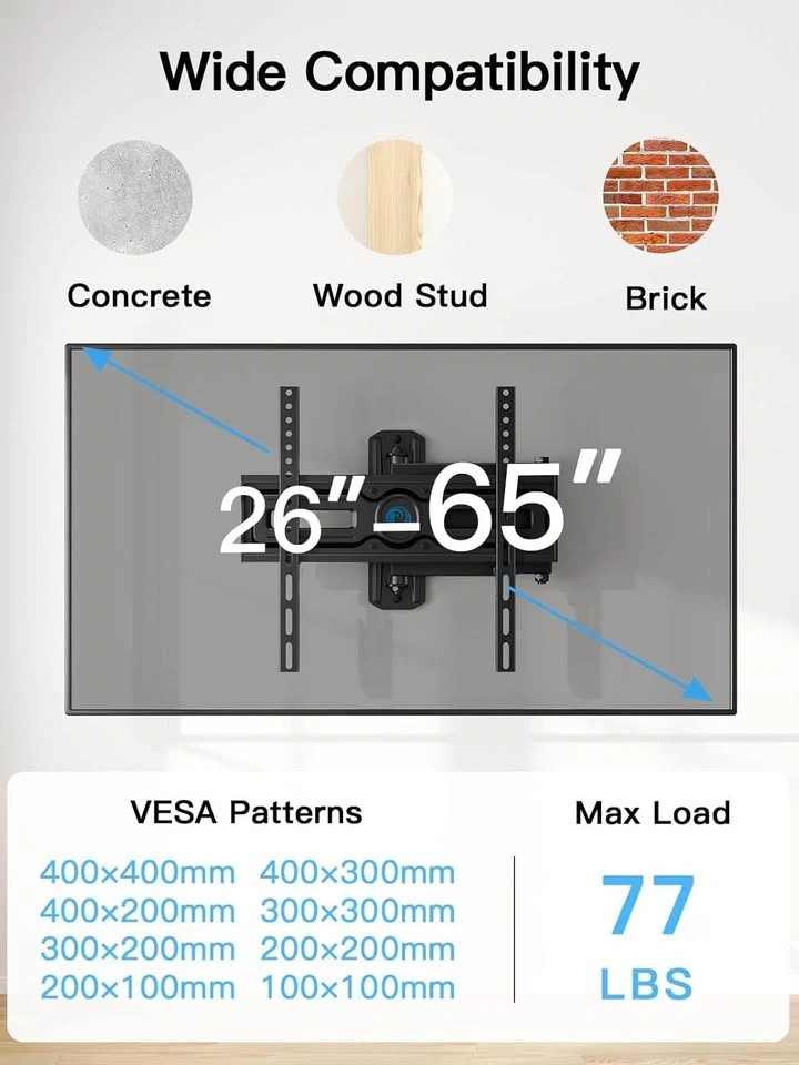 New TV Wall Mount - Pipishell PIMF9 Full Motion TV Wall Mount 26 - photo 4