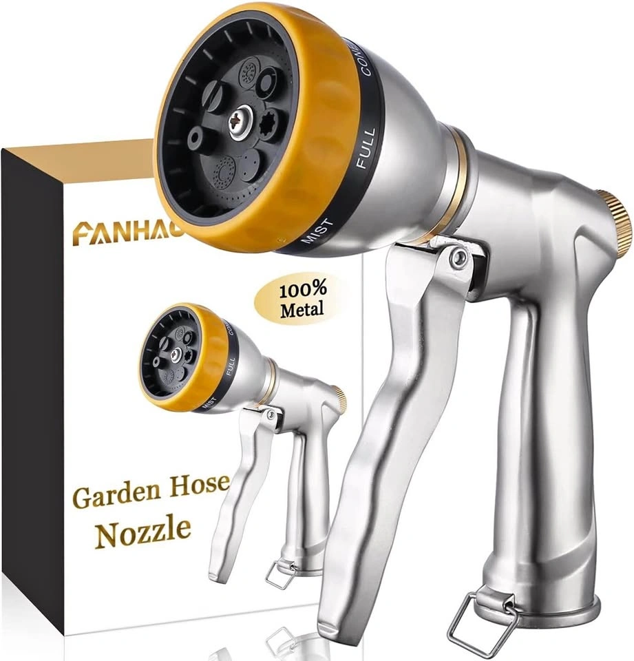 Heavy Duty Metal Garden Hose Nozzle - 7 Spray Patterns