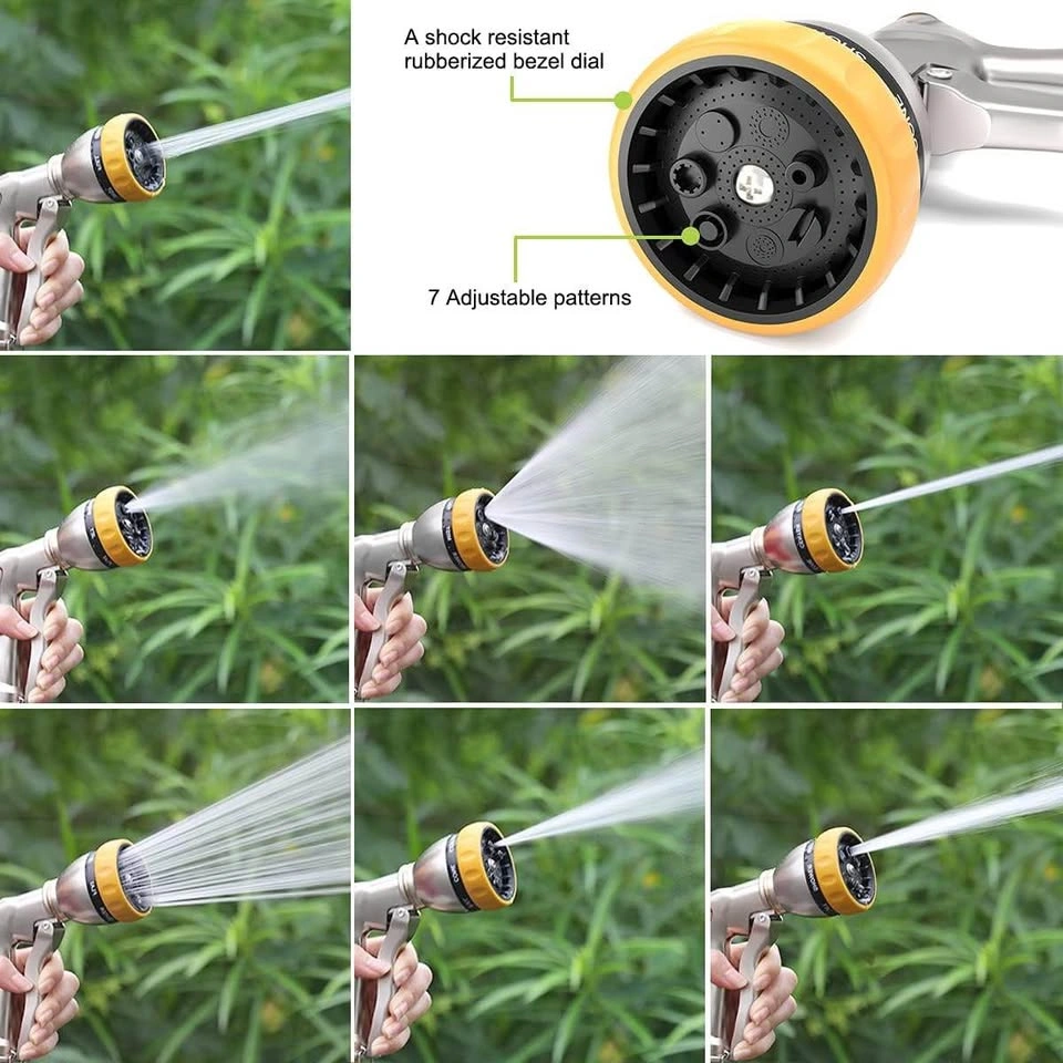 Heavy Duty Metal Garden Hose Nozzle - 7 Spray Patterns - photo 4