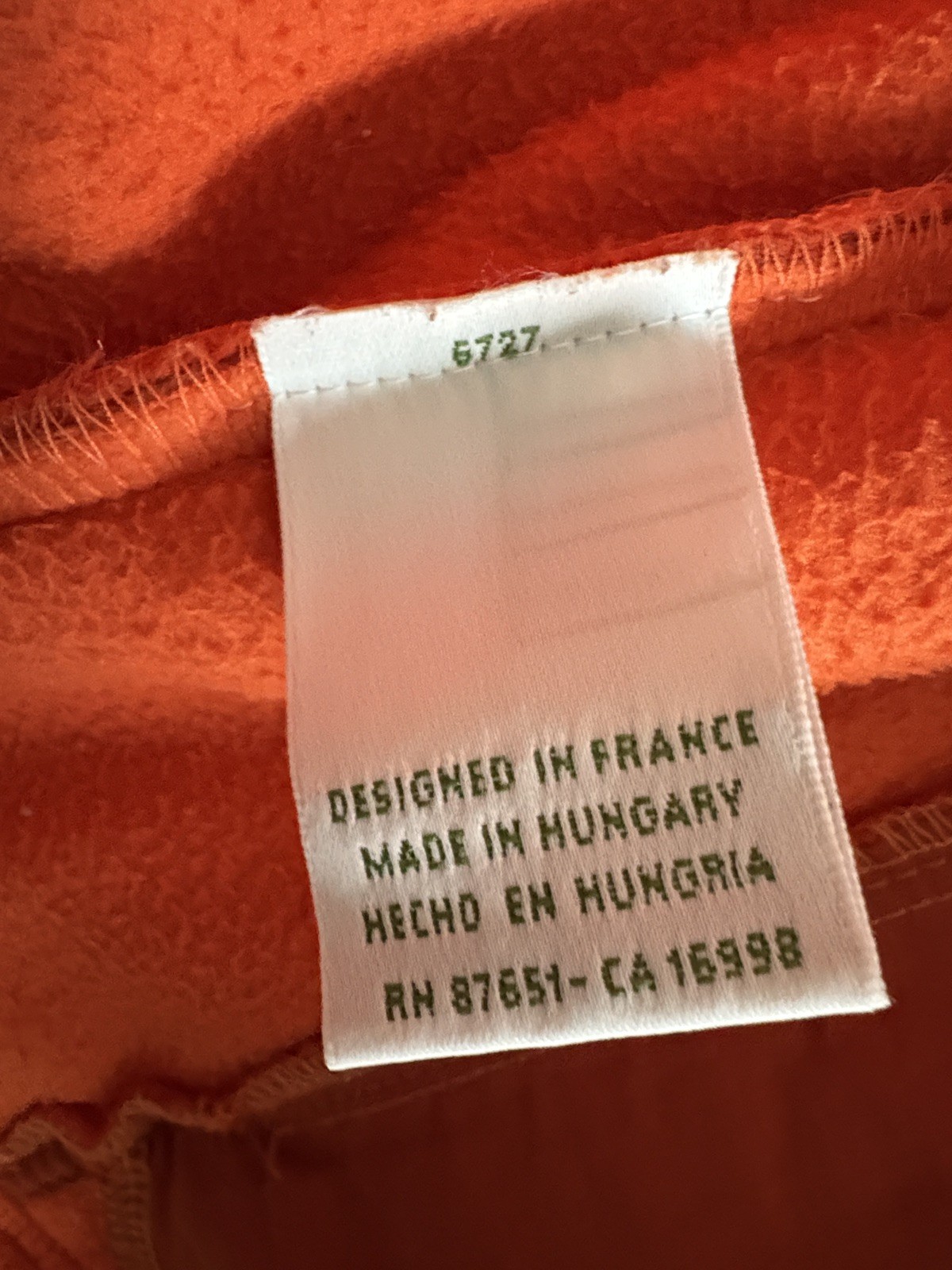Lacoste Sport Orange Fleece Full Zip Jacket Colorblock Performan - photo 2